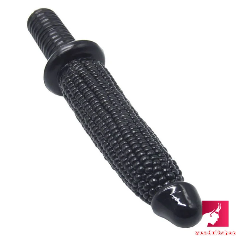 13.33in Big Black Long Corn Shape Huge Dildo With Handle