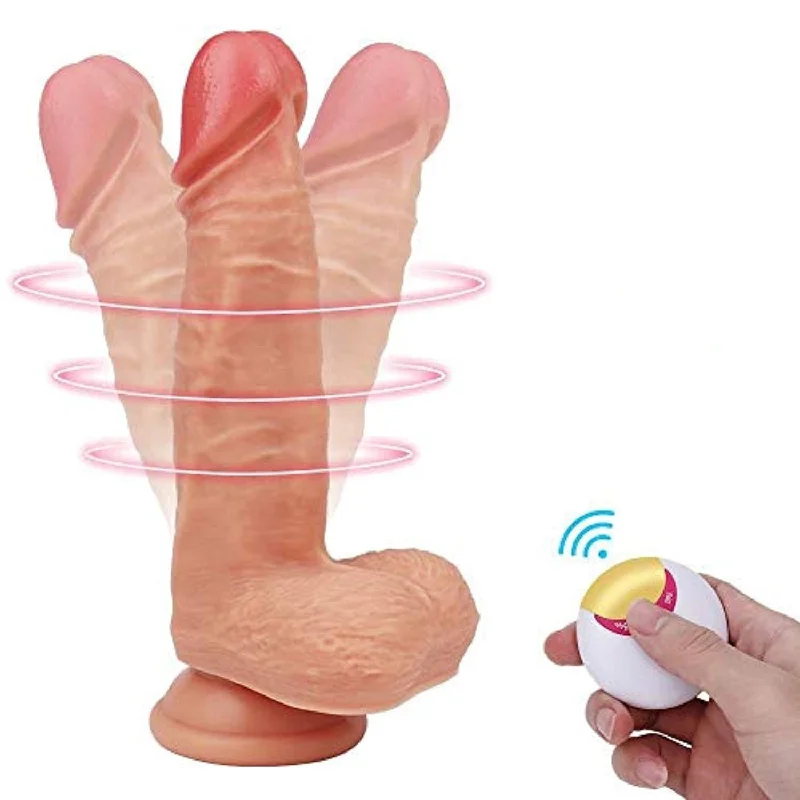 360° Whirling Vibration Thin Suction Cup Dildo