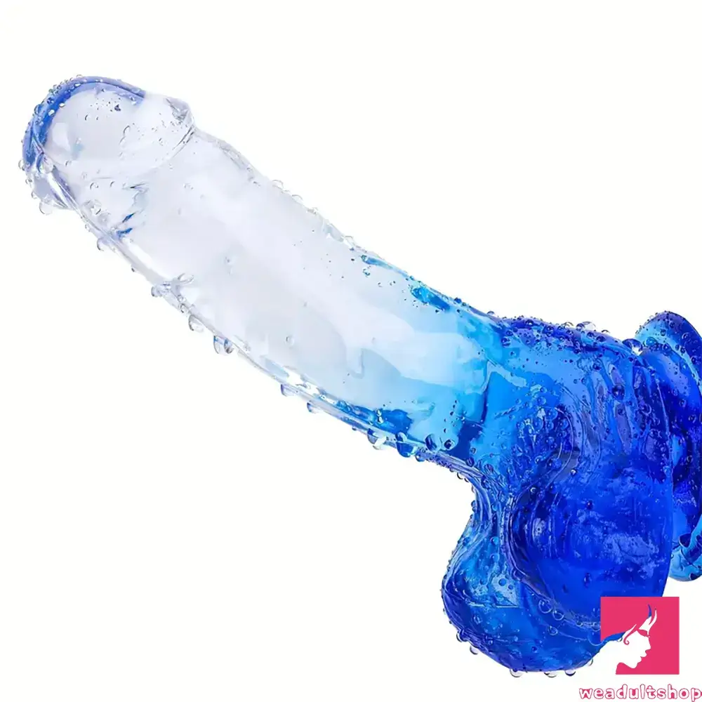 5.9in 7in 7.9in Gradient Color Clear Jelly Real Cock Dildo For Anal Sex