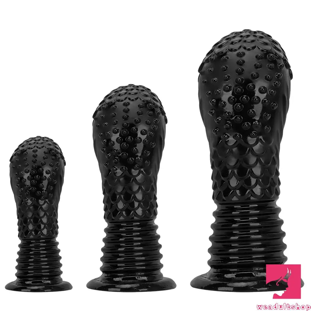 6.1in 8.46in 10.43in Fantasy Black Large Dildo Butt Plug For Fisting Orgasm