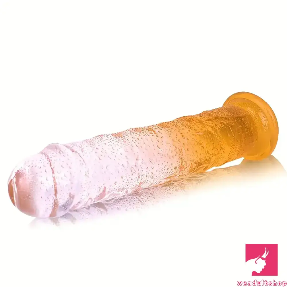 6.29in 7in 7.67in 8.46in Clear Crystal Real Cock Dildo For G-Spot Clit