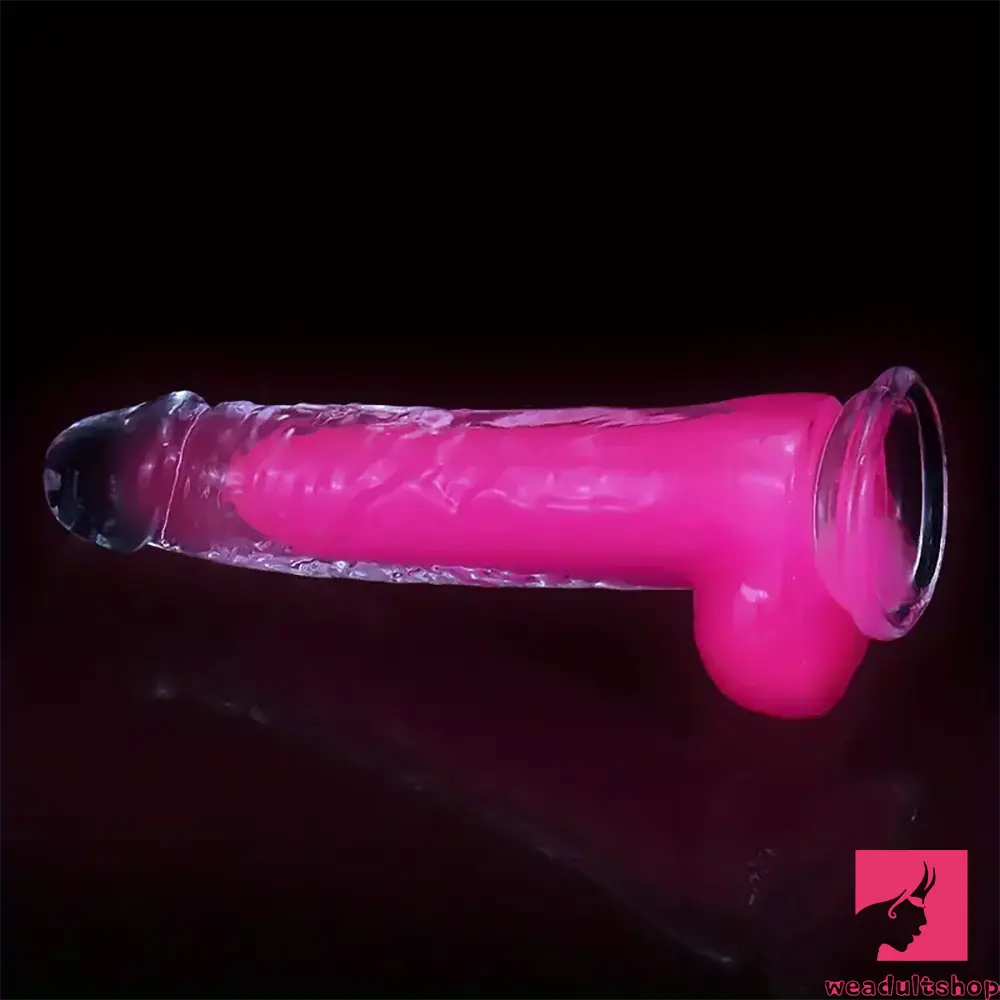 6.5in 7.3in 8.26in 9.44in Luminous Crystal TPE Flexible Double-Layer Dildo