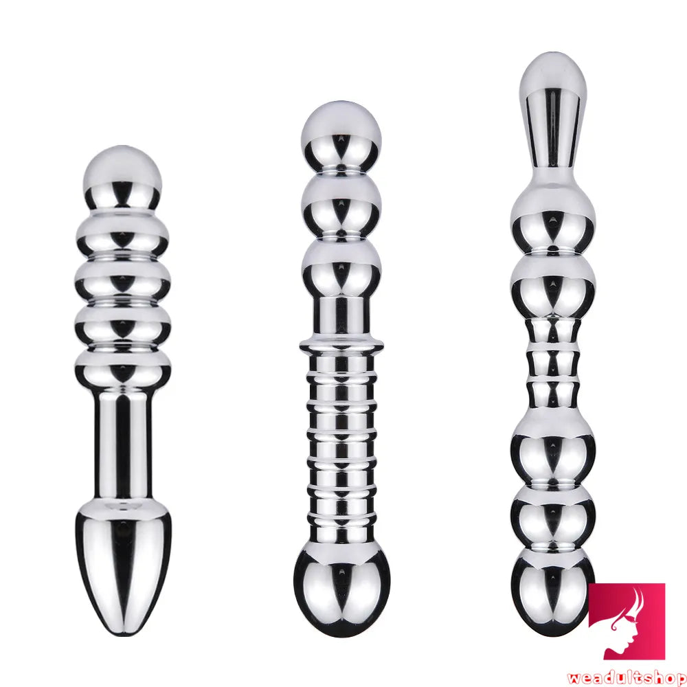 7.09in 7.48in 8.27in Dual Heads Stainless Steel Dildo Butt Plug