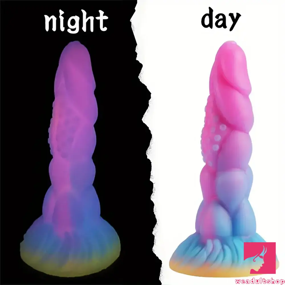 7.8in Monster Luminous Silicone Women Dildo For Hands-Free Sex Play