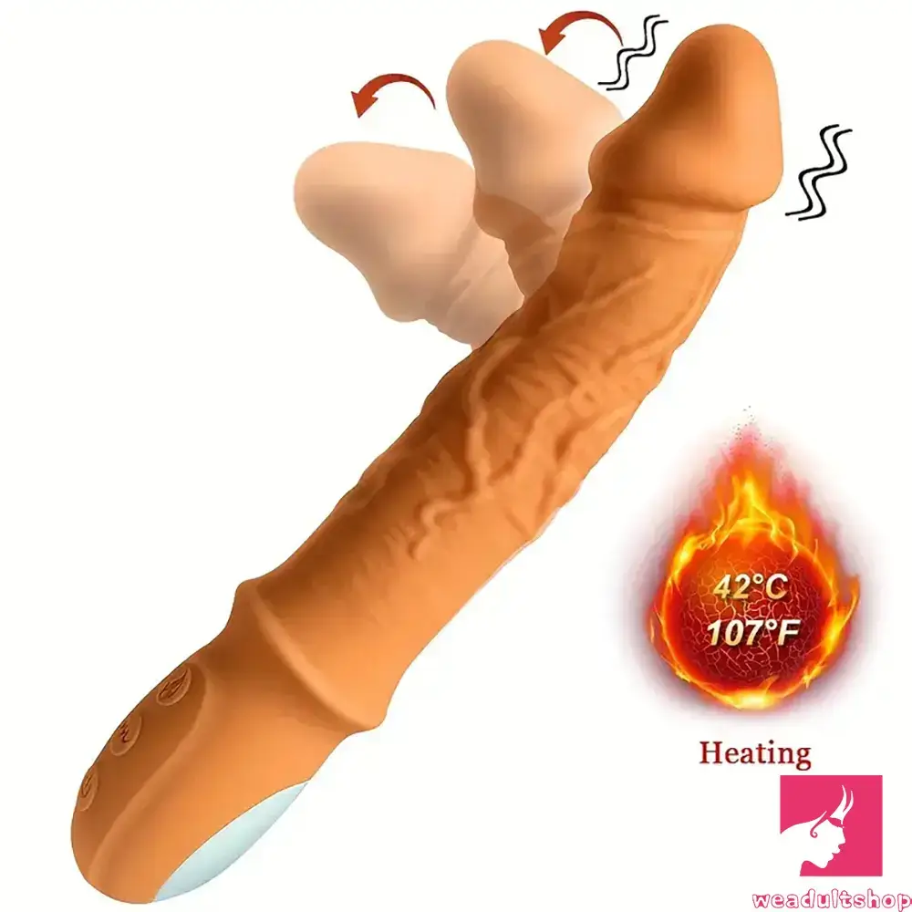 8.46in Electric Soft Real Silicone G Spot Heating Vibrating Adult Dildo