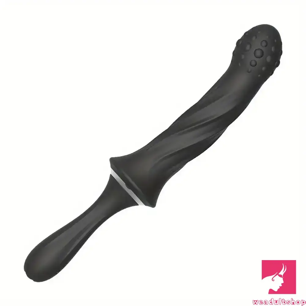 9.65in Silicone Soft Vibrating Dildo With Handle For Anal Stimulator