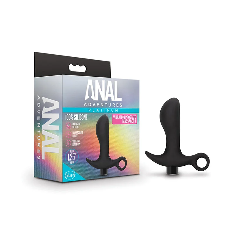 Blush Anal Adventures?Platinum Silicone Rechargeable Vibrating Prostate Massager 01 Black