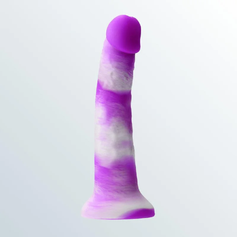 Colours Pleasures Yum Yum 8" Realistic Silicone Dildo - Purple