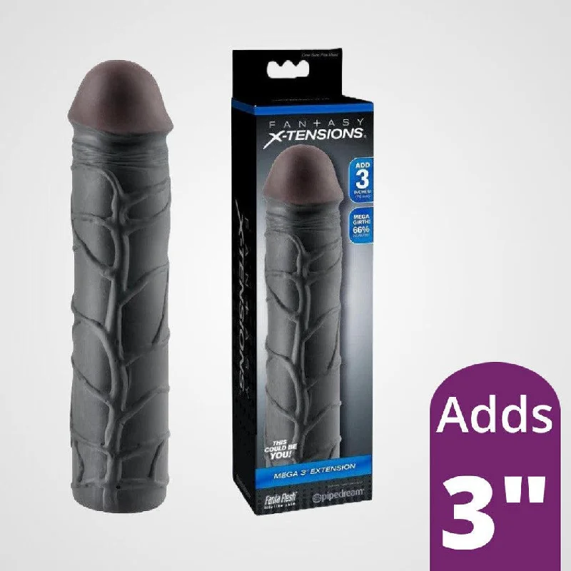 Fantasy X-Tension Mega 3" Penis Extension Sleeve - Black