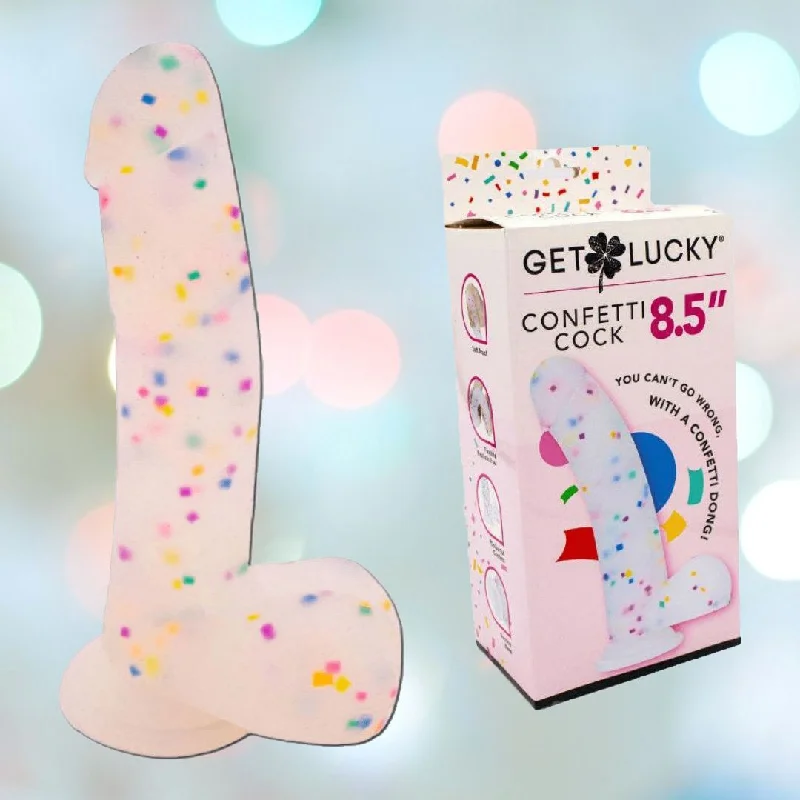 Get Lucky Confetti Cock 8.5" Silicone Dildo