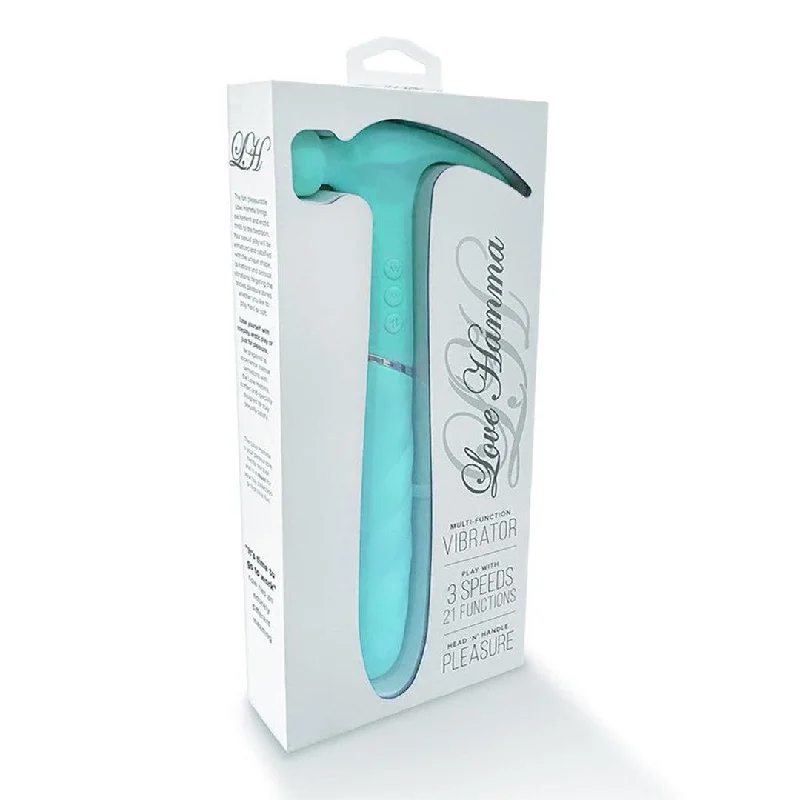 Love Hamma Thrusting Multi-Function Vibrator - Aqua