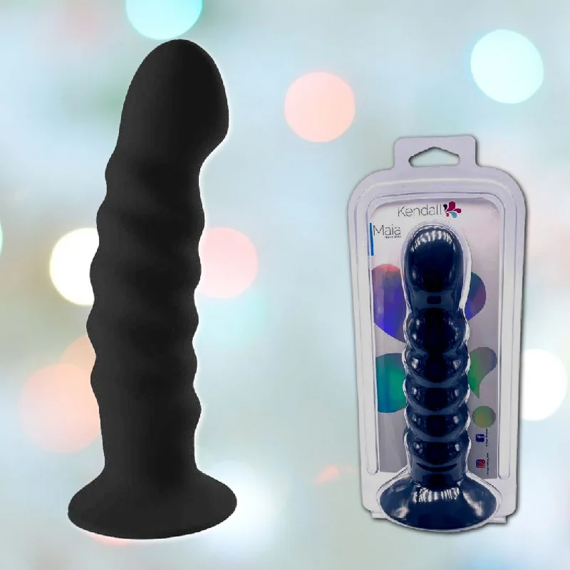 Maia 'Kendall' 8" Silicone Dildo - Black