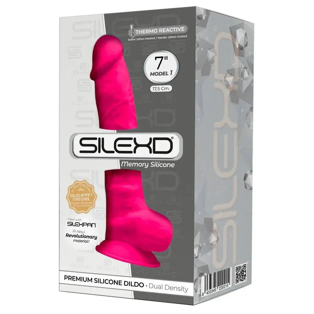 Premium Pink 7" Dildo - SilexD - Dual Density Memory Silicone