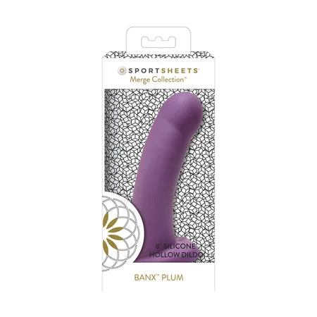 Sportsheets 8' Banx Hollow Silicone Sheath Dildo - Plum