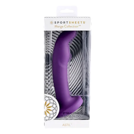 Sportsheets Astil 8' Silicone G Spot Dildo - Purple