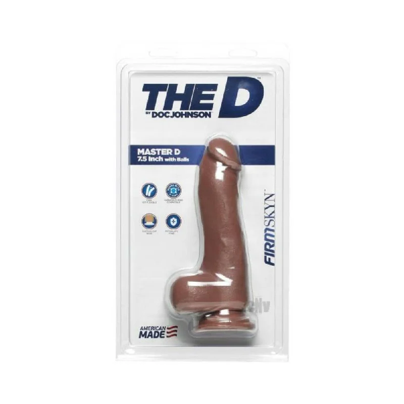 The D Master D 7.5 Inches Dildo with Balls Firmskyn - Tan