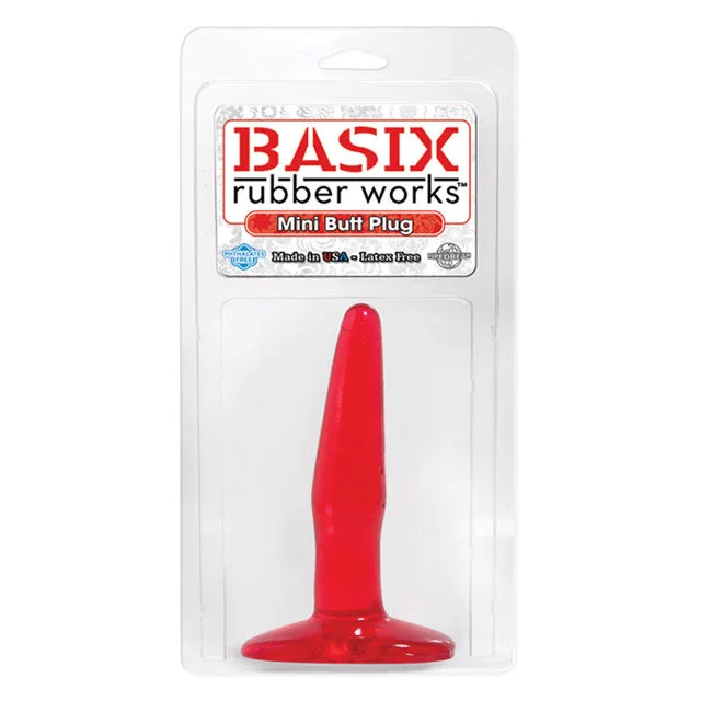 Basix Rubber Works - Mini Butt Plug Red