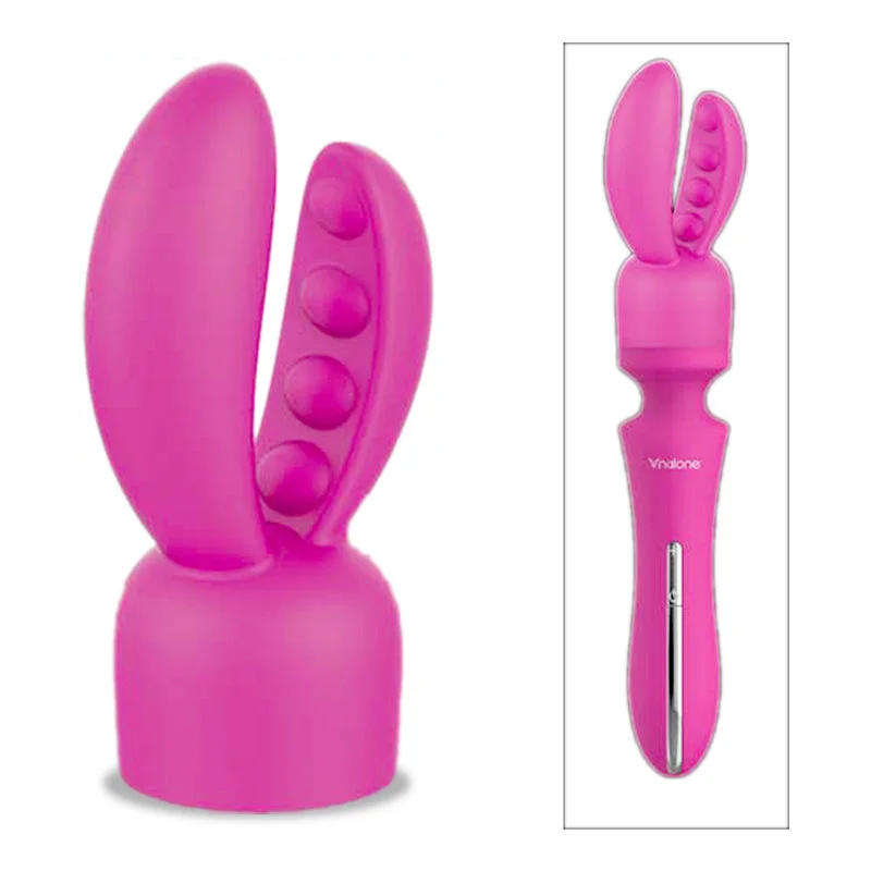 Nalone Ripple Silicone Dual Stimulation Attachment for Electro & Rock Wand Vibrators Pink