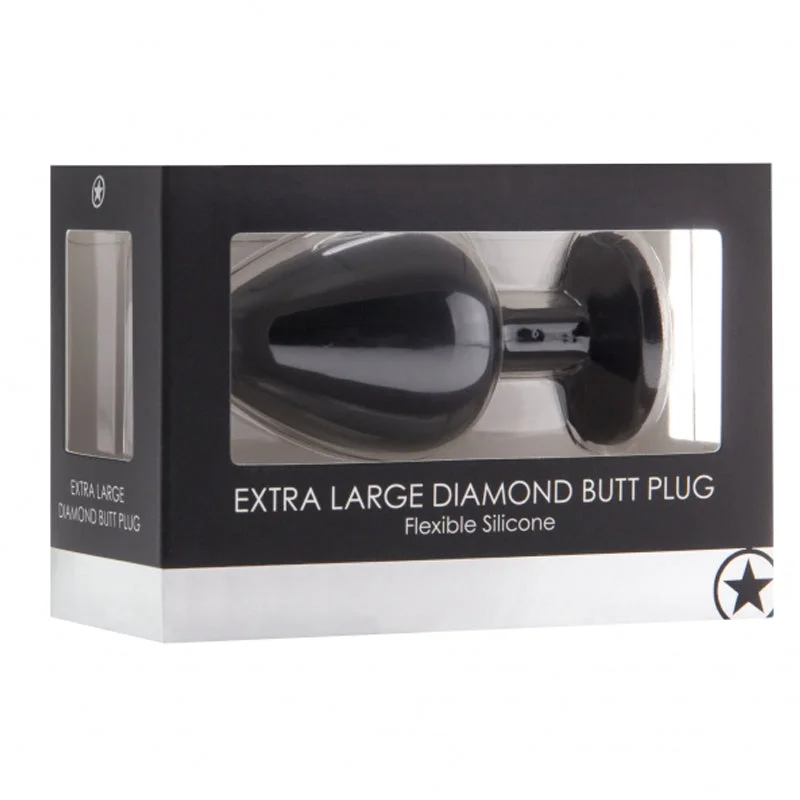 Ouch! Extra Large Diamond Butt Plug - Black