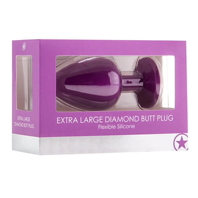 Ouch! Extra Large Diamond Butt Plug - Purple