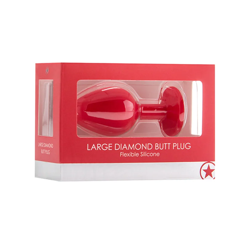 Ouch! Large Diamond Butt Plug - Red