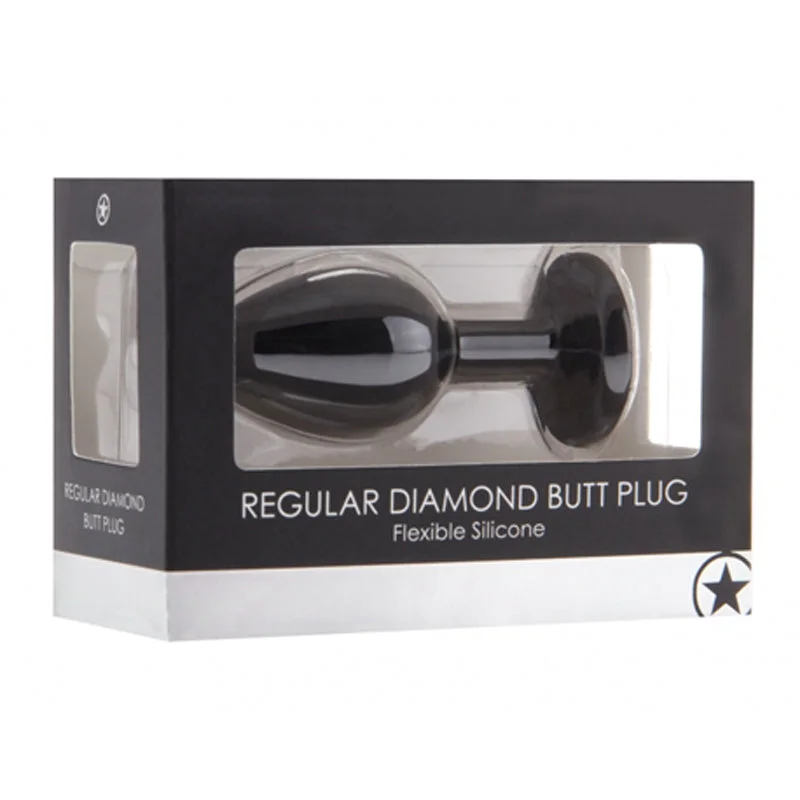 Ouch! Regular Diamond Butt Plug - Black