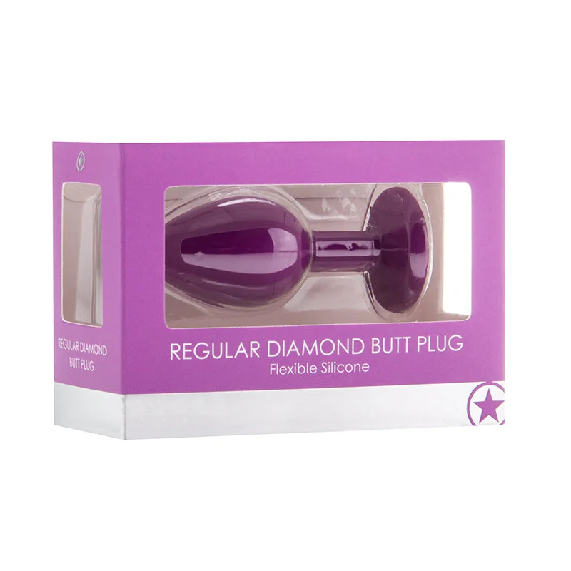 Ouch! Regular Diamond Butt Plug - Purple