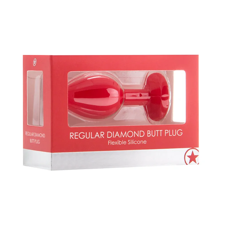 Ouch! Regular Diamond Butt Plug - Red