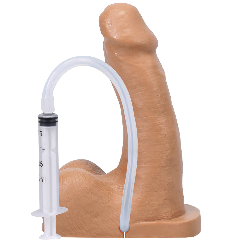 Pop N' Play Silicone Squirting Packer Dildo - Honey