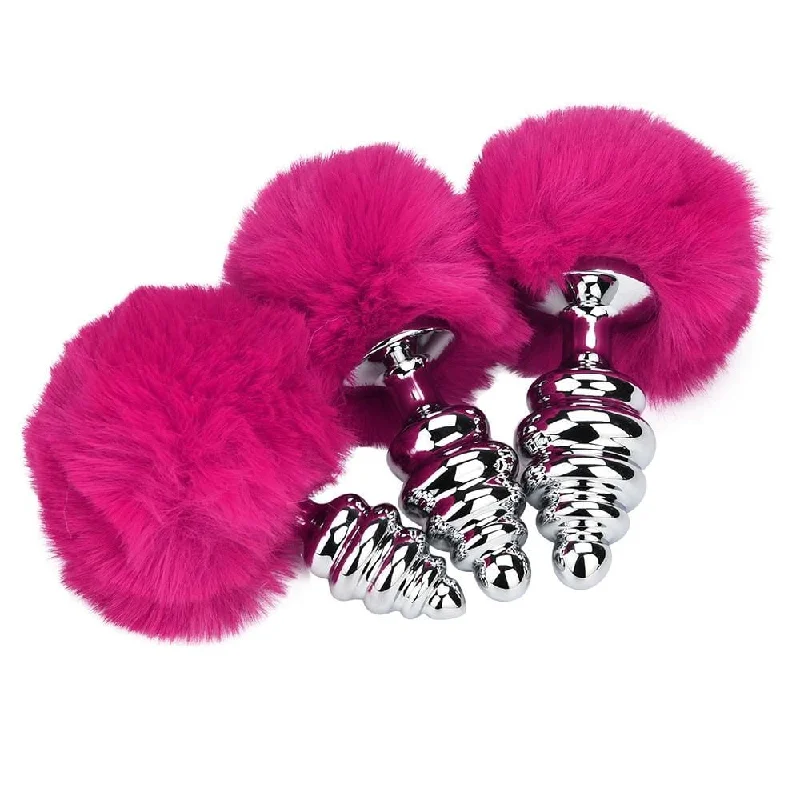 Ribbed Aluminum Bunny Tail 3pcs Butt Trainer Set