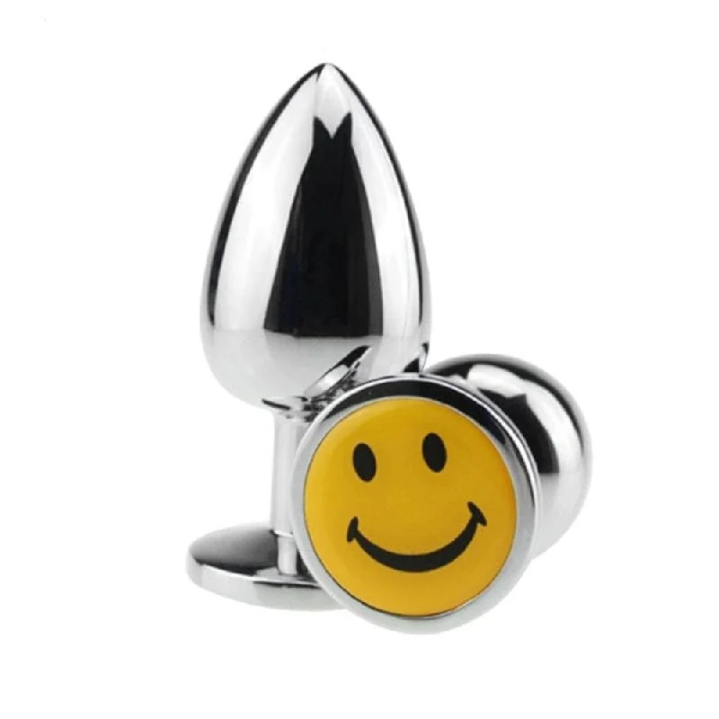 Cute Smiley Stainless Steel Jeweled Plug 2.76" Long Beginner Training Kit