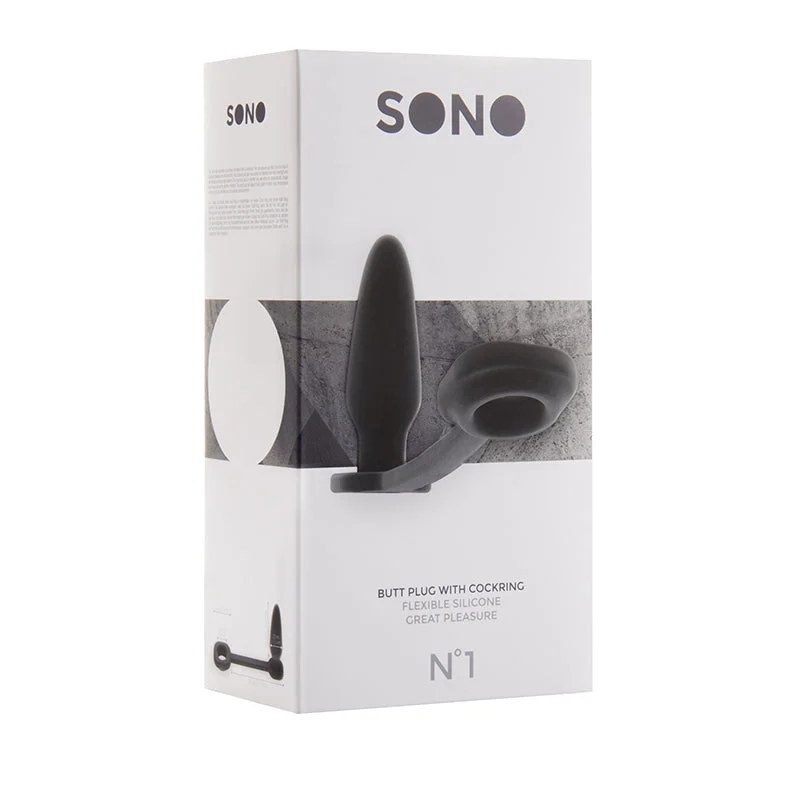 Sono No.1 - Butt Plug with Cockring - Grey