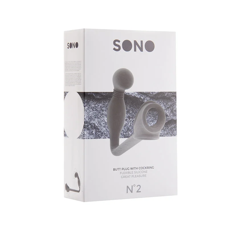 Sono No.2 - Butt Plug with Cockring - Grey