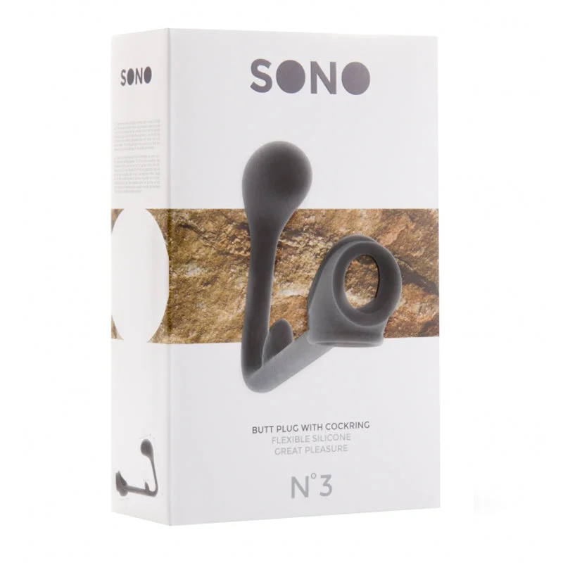 Sono No.3 - Butt Plug with Cockring - Black