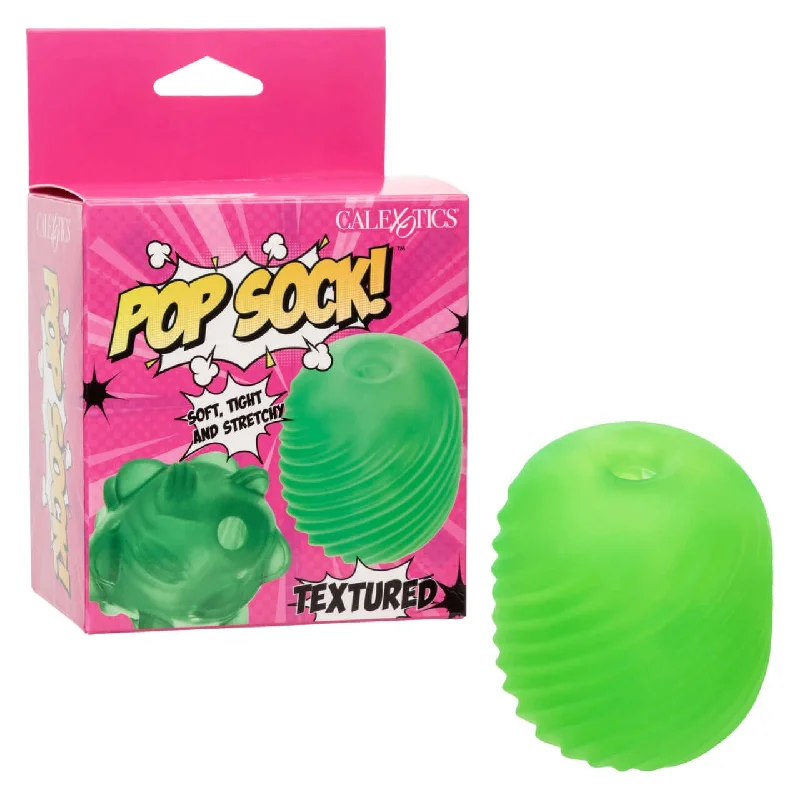 Pop Sock! Textured Green Reversible Stroker - Dual Sensation Masturbator